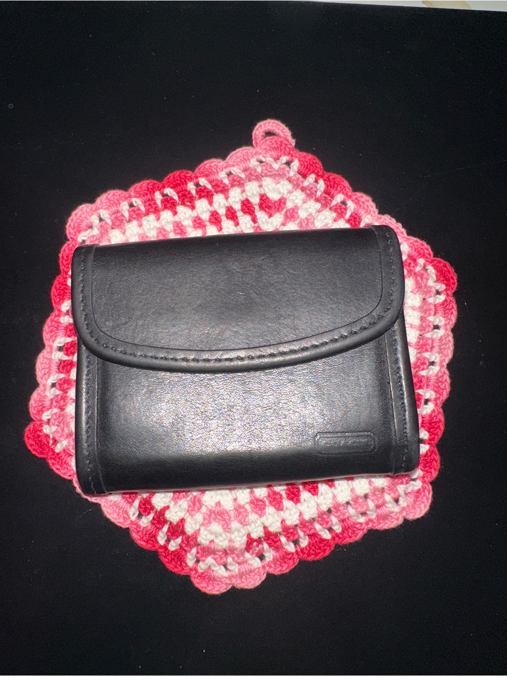 COACH Multifunction #7219 Black Leather Vintage 90s Coin Wallet